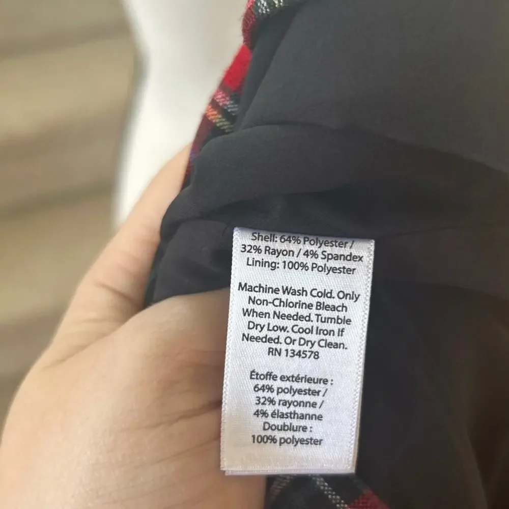 Vineyard Vines Black & Red Christmas Holiday Tartan Shift Dress - Picture 6 of 8